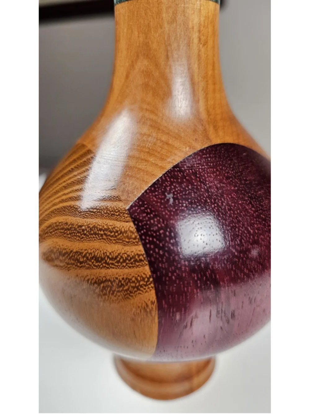 Hand Turned Segmented Wood Vase 6.5